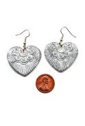 Metallic Ceramic Heart Earrings